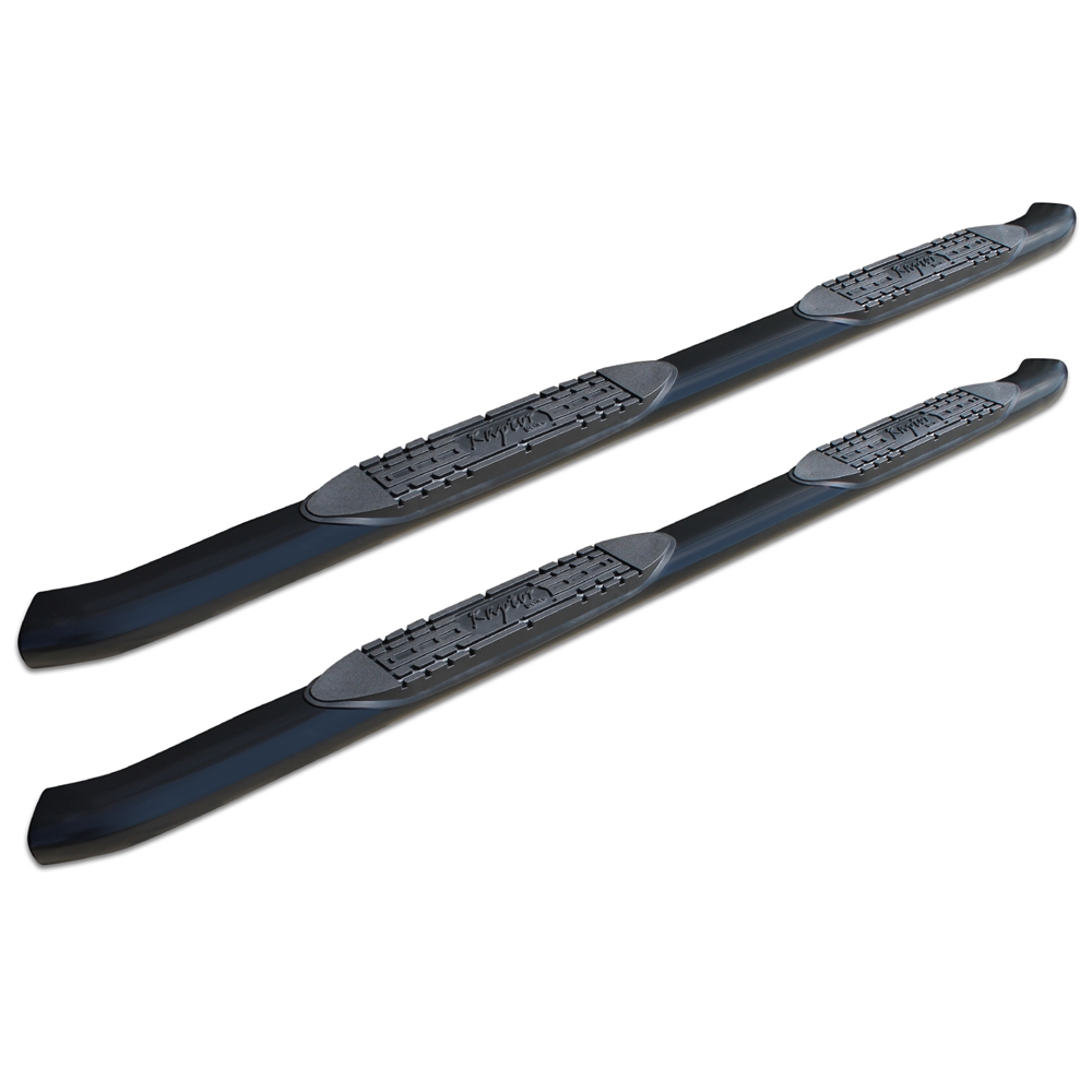 Raptor Series 4in Curved OE Style Oval Nerf Bars - Black E-Coated