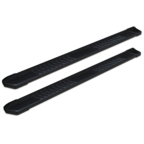 6in OEM Style Slide Track Running Boards - Black Textured Aluminum