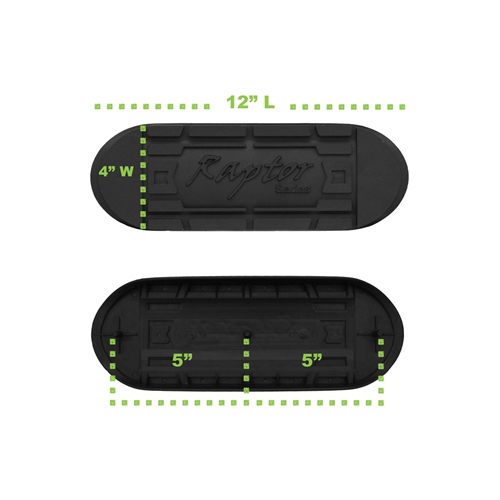 RPSP - STEP-006S - 4in W2W Oval Step Pad (12in 3rd Step. With Raptor logo. Clips Included) Qty 1