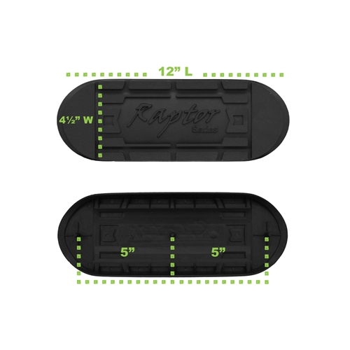 RPSP - STEP-007S - 5in W2W Oval Step Pad (12in 3rd Step. With Raptor logo. Clips Included) Qty 1