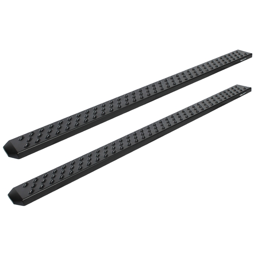 6.5in Sawtooth Slide Track Running Boards - Black Textured Aluminum
