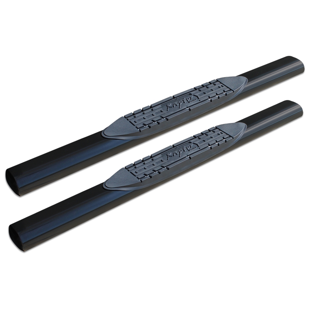 Raptor Series 4in Straight Oval Nerf Bars - Black E-Coated Steel
